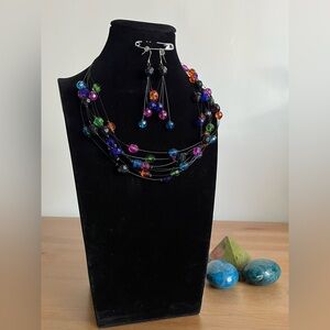 Chico's Vintage Floating Layered Necklace & Earring Set- Women Jewelry
